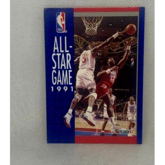 1991-92 Fleer All-Star Game Michael Jordan Patrick Ewing Karl Malone #236 (048) - Picture 1 of 2